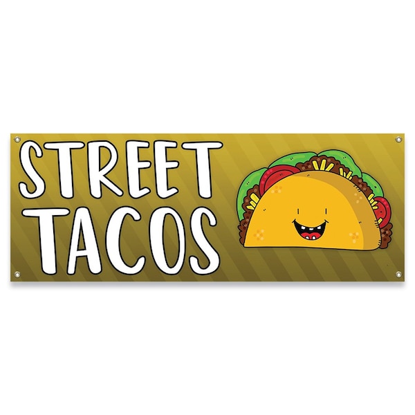 Signmission Street Tacos Banner Concession Stand Food Truck Single Sided B-30160 - main